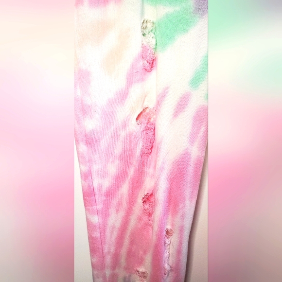 N:PHILANTHROPY - size M- Rainbow Tie Dyed Distressed sweat pants joggers - Picture 8 of 9